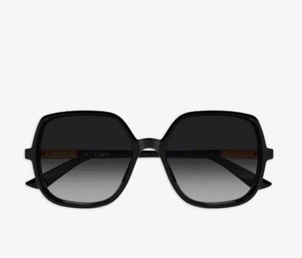 NEW Chloe Sunglasses Black Oversized In Case